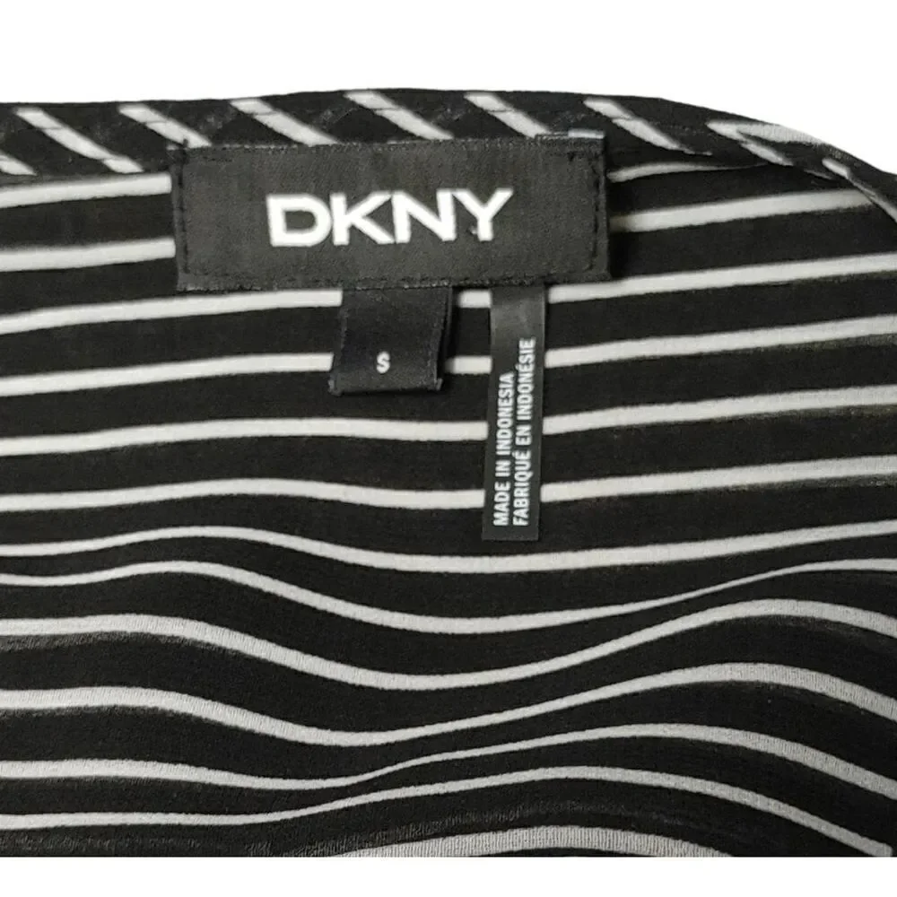 DKNY Women's Surplice Striped High-Low Blouse Sz S - Picture 7 of 7